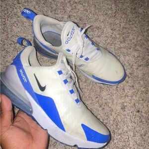 Nike White and Blue Sneakers